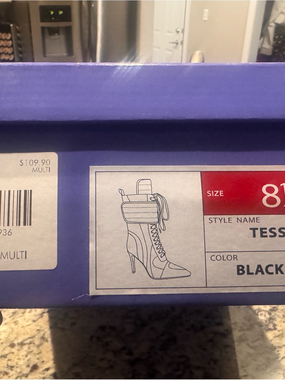 NIB Tess-1 Multi Color Lace-Up Stiletto Boots – Size 8.5 – Statement Heels 🔥 - Picture 6 of 6
